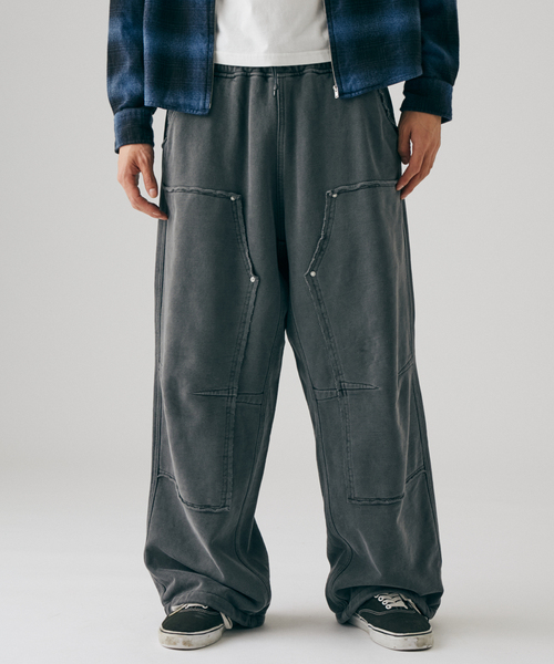JOURNAL STANDARD(ジャーナルスタンダード)の「アシッド ダブル ニー スウェット パンツ(スウェットパンツ・メンズ・ボルドー/ベージュ/ブラック系その他・LARGE/MEDIUM)」の8枚目の写真