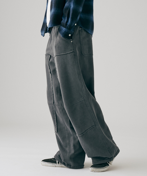 JOURNAL STANDARD(ジャーナルスタンダード)の「アシッド ダブル ニー スウェット パンツ(スウェットパンツ・メンズ・ボルドー/ベージュ/ブラック系その他・LARGE/MEDIUM)」の9枚目の写真