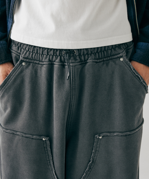 JOURNAL STANDARD(ジャーナルスタンダード)の「アシッド ダブル ニー スウェット パンツ(スウェットパンツ・メンズ・ボルドー/ベージュ/ブラック系その他・LARGE/MEDIUM)」の11枚目の写真