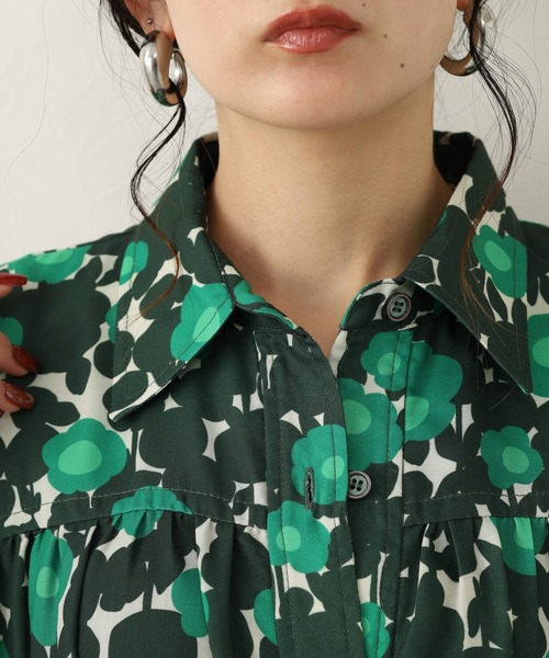 Orla Kiely(-)の「アブストラクトプリント シャツワンピース 長袖(シャツワンピース・レディース・ダークグリーン/ブラック・FREE)」の18枚目の写真