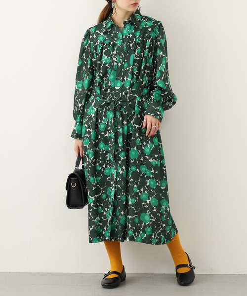 Orla Kiely(-)の「アブストラクトプリント シャツワンピース 長袖(シャツワンピース・レディース・ダークグリーン/ブラック・FREE)」の10枚目の写真