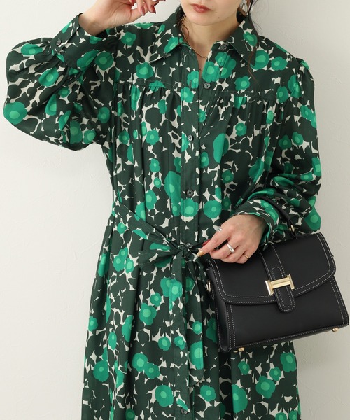 Orla Kiely(-)の「アブストラクトプリント シャツワンピース 長袖(シャツワンピース・レディース・ダークグリーン/ブラック・FREE)」の14枚目の写真