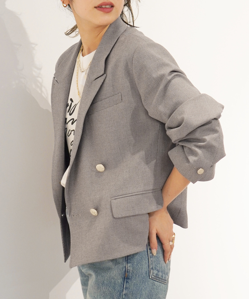 AP STUDIO（エーピーストゥディオ）の「Gioia check little Jacket（その他アウター・レディース・グレー/ナチュラル・36/38）」の3枚目の写真