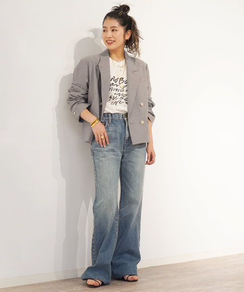 AP STUDIO（エーピーストゥディオ）の「Gioia check little Jacket（その他アウター・レディース・グレー/ナチュラル・36/38）」の4枚目の写真