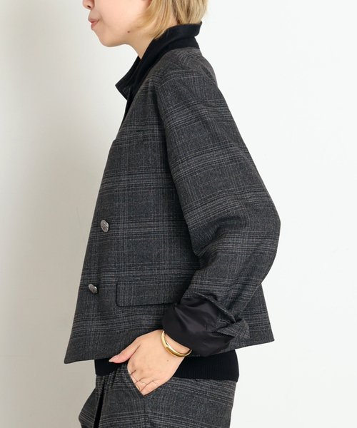 AP STUDIO（エーピーストゥディオ）の「Gioia check little Jacket（その他アウター・レディース・グレー/ナチュラル・36/38）」の6枚目の写真