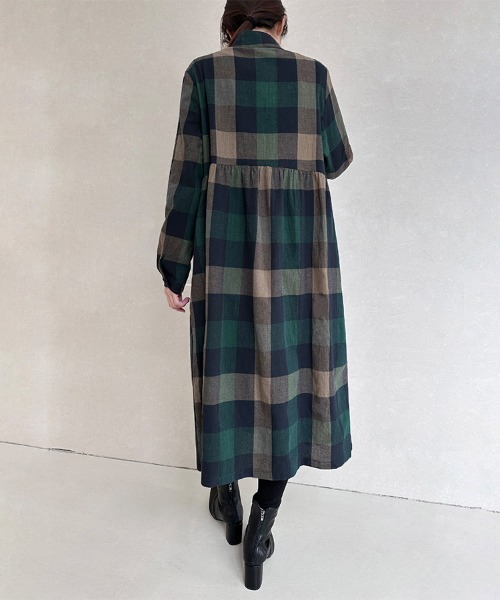 ReRe(リリ)の「チェック柄ロング丈シャツワンピース(シャツワンピース・レディース・ブラック/レッド/グリーン・MEDIUM/LARGE/X-LARGE)」の18枚目の写真