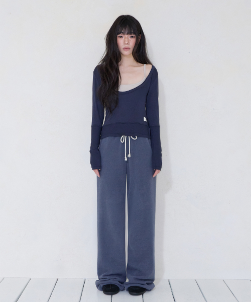 MIRECO(ミレコ)の「FADED PIGMENT SWEAT PT VINTAGE NAVY(スウェットパンツ・レディース・その他・FREE)」の3枚目の写真