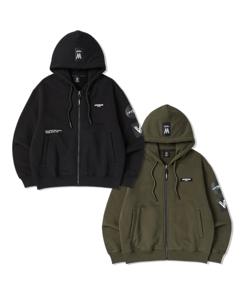 LIFE WORK(ライフワーク)の「トリプルオーバーサイズ起毛フードジップアップ(パーカー・メンズ・ブラック/カーキ・M/L)」の3枚目の写真