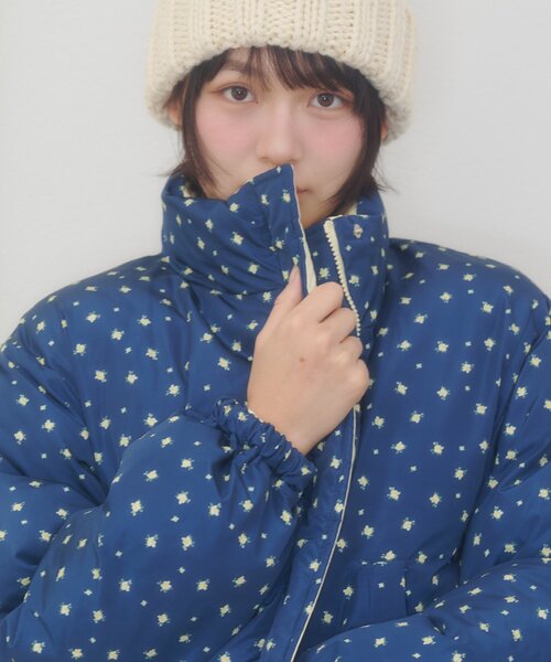 DISCOAT(ディスコート)の「【umm.】花柄リバーシブル中綿ブルソン(ブルゾン・レディース・ネイビー/オフホワイト・FREE)」の11枚目の写真