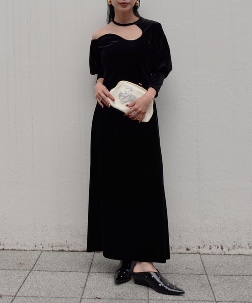 AMERI オケージョンドレス LAKE CURVE VELOUR DRESS（ドレス）｜Ameri（アメリ）のファッション
