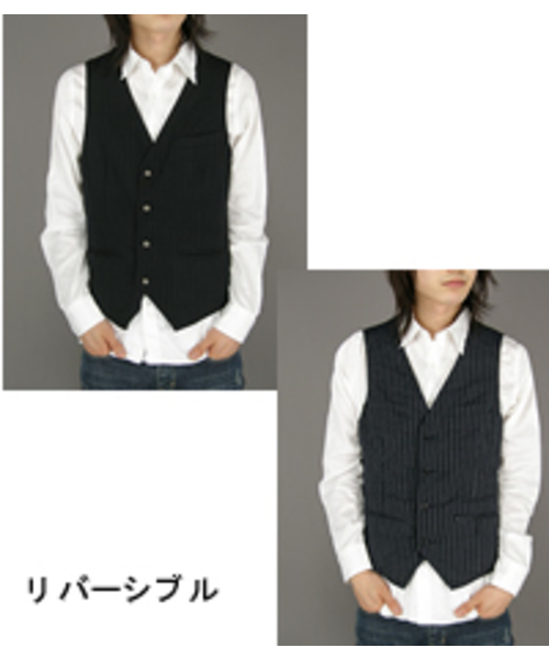 SHIPS（シップス）の「WOOL REVERSIBLE VEST（ベスト・メンズ・グレー/ネイビー・SMALL/MEDIUM/LARGE）」の2枚目の写真