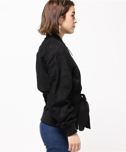 SLY（スライ）の「LINEN BELT BZ（ブルゾン・レディース・カーキ/ブラック/オフホワイト・FREE）」の5枚目の写真