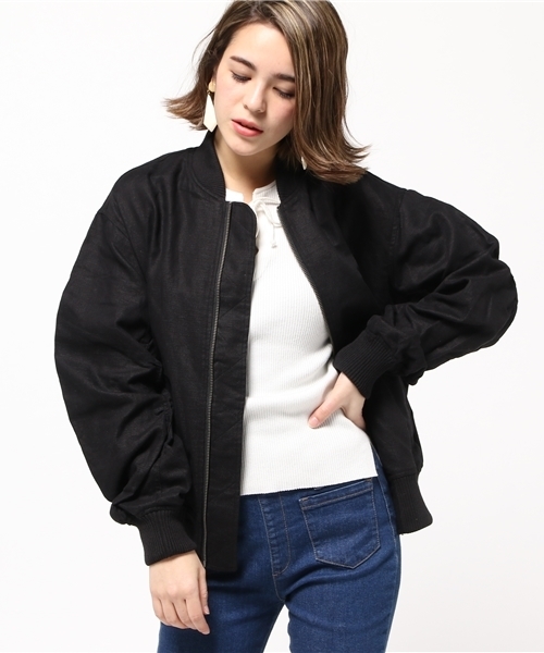 SLY（スライ）の「LINEN BELT BZ（ブルゾン・レディース・カーキ/ブラック/オフホワイト・FREE）」の7枚目の写真