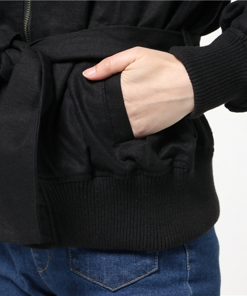 SLY（スライ）の「LINEN BELT BZ（ブルゾン・レディース・カーキ/ブラック/オフホワイト・FREE）」の10枚目の写真