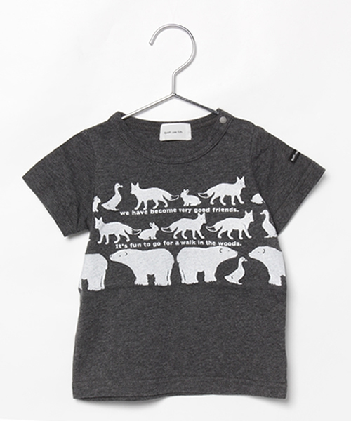 quoti use fith（クゥオティ　ユース　フィス）の「FOREST　半袖Tシャツ（Tシャツ/カットソー・キッズ・ホワイト/ブルー/チャコールグレー/カーキ・100/80/90/110）」の3枚目の写真