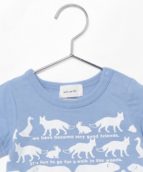 quoti use fith（クゥオティ　ユース　フィス）の「FOREST　半袖Tシャツ（Tシャツ/カットソー・キッズ・ホワイト/ブルー/チャコールグレー/カーキ・100/80/90/110）」の6枚目の写真