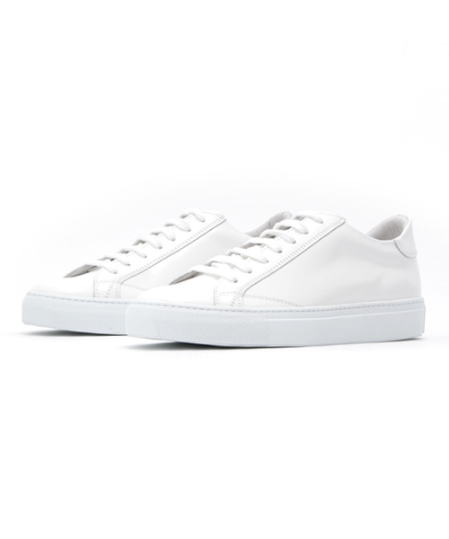 Amb(エーエムビー)の「Amb (エーエムビー) / 【EMC RETAIL STORE 別注】 ガラスレザー ローカットスニーカー レディース 9838L GLACE / LUXOR(スニーカー)」|ホワイト