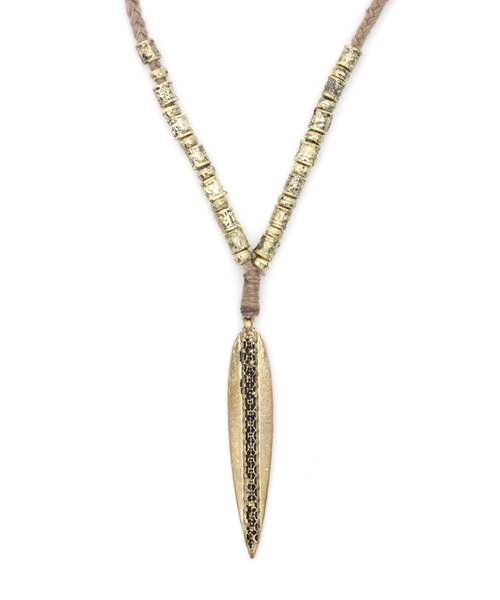 チャイハネ(チャイハネ)の「【チャイハネ】ボードMEN'Sネックレス(ネックレス・メンズ・ブラック/キナリ・FREE)」の3枚目の写真