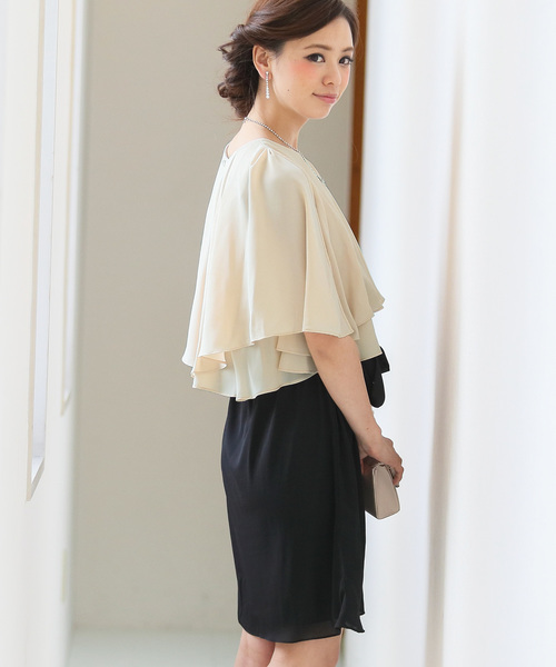 PourVous（プールヴー）の「結婚式 ワンピースドレス ミニ丈 とノースリーブバイカラー 大きいサイズ フォーマル オケージョンドレス お呼ばれ 二次会 成人式 同窓会 謝恩会 20代 30代（ドレス・レディース・ベージュ/ミント/ピンク/ネイビー・XL/L/S/M/XXL/4L）」の17枚目の写真