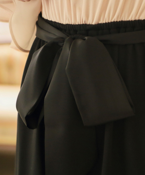 PourVous（プールヴー）の「結婚式 ワンピースドレス ミニ丈 とノースリーブバイカラー 大きいサイズ フォーマル オケージョンドレス お呼ばれ 二次会 成人式 同窓会 謝恩会 20代 30代（ドレス・レディース・ベージュ/ミント/ピンク/ネイビー・XL/L/S/M/XXL/4L）」の8枚目の写真