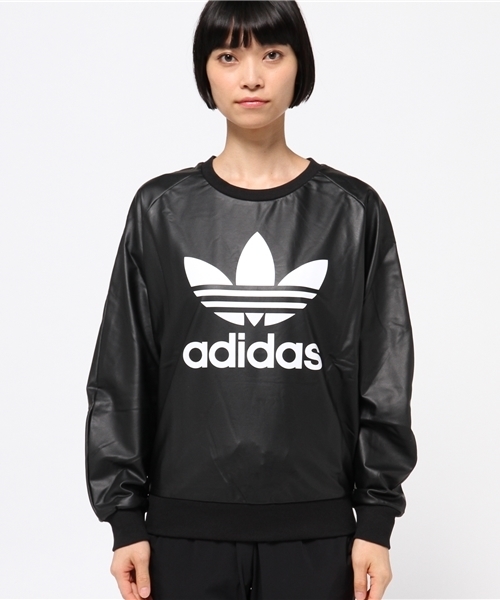 adidas（アディダス）の「オリジナルス スウェット [WHITENOIZE TREFOIL SWEATSHIRT]（スウェット・レディース・ブラック・MEDIUM/SMALL/XX-LARGE/LARGE/X-SMALL/XXX-LARGE）」の2枚目の写真