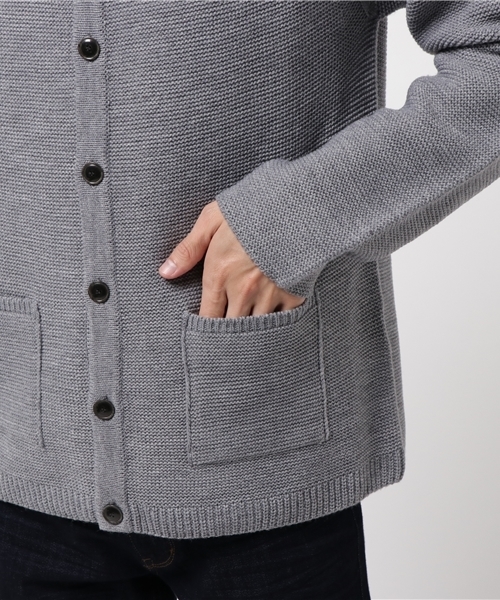 GLOSTER(グロスター)の「ホールガーメントガーター カーディガン(カーディガン/ボレロ・メンズ・ベージュ/グレー・M/L)」の7枚目の写真