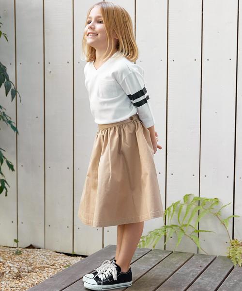 green label relaxing（グリーンレーベルリラクシング）の「【KIDS】 Vネック ビッグ Tシャツ 7L◆（Tシャツ/カットソー・キッズ・グレー/オフホワイト・135/125/105/115/95）」の8枚目の写真