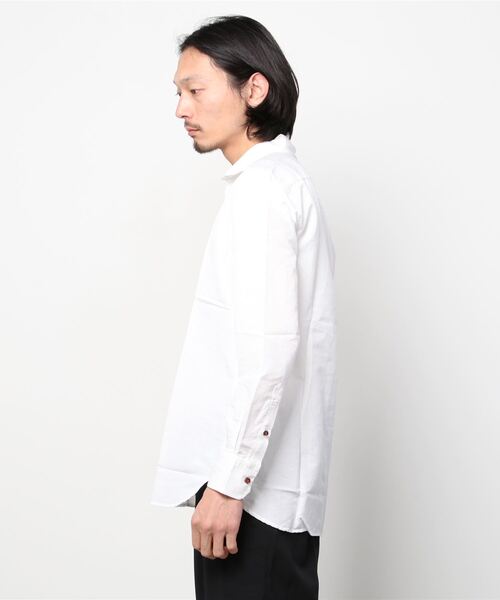 RECENCY OF MINE(リーセンシー オブ マイン)の「【Recency of Mine】フレンチリネンシャツ(シャツ/ブラウス・メンズ・オリーブ/ダークネイビー/ミント/ブルー/オフホワイト・46/50/48/44)」の6枚目の写真