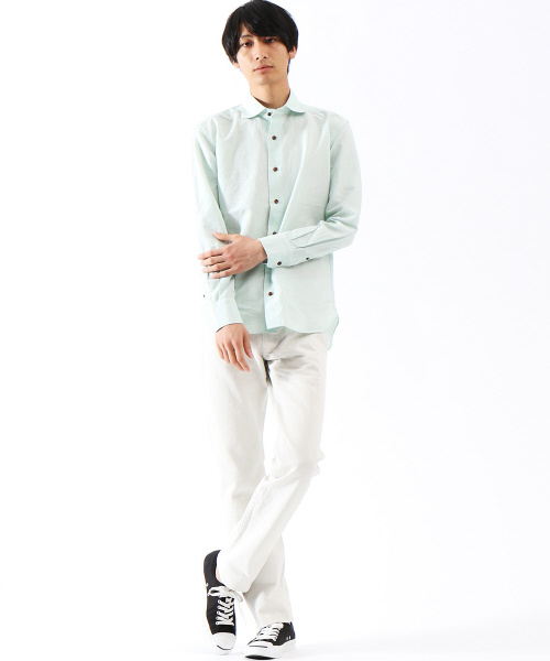 RECENCY OF MINE(リーセンシー オブ マイン)の「【Recency of Mine】フレンチリネンシャツ(シャツ/ブラウス・メンズ・オリーブ/ダークネイビー/ミント/ブルー/オフホワイト・46/50/48/44)」の16枚目の写真