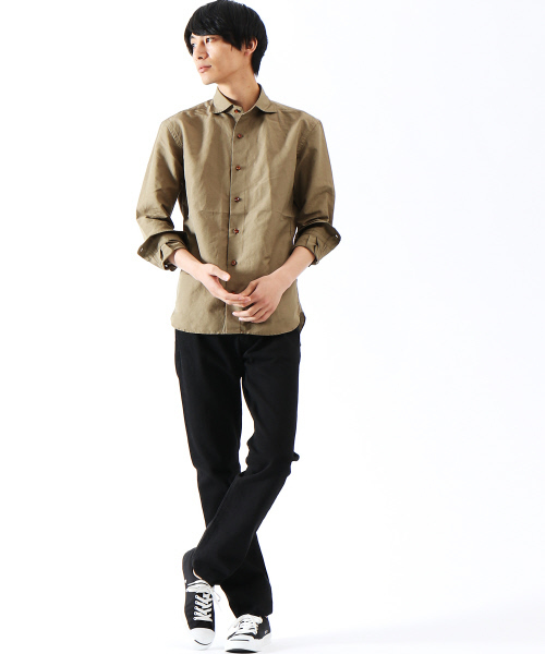RECENCY OF MINE(リーセンシー オブ マイン)の「【Recency of Mine】フレンチリネンシャツ(シャツ/ブラウス・メンズ・オリーブ/ダークネイビー/ミント/ブルー/オフホワイト・46/50/48/44)」の9枚目の写真