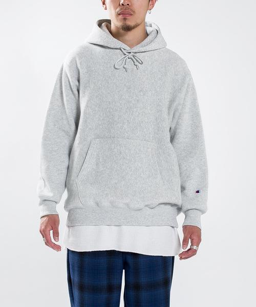 Champion（チャンピオン）の「Champion×SHIPS BLUESTORE: 別注 リバースウィーブ プルオーバーパーカー■（パーカー・メンズ・ライトグレー/ベージュ/ダークネイビー/ワインレッド・SMALL/MEDIUM/LARGE/X-LARGE）」の7枚目の写真