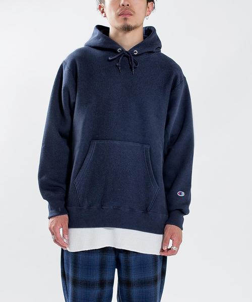 Champion（チャンピオン）の「Champion×SHIPS BLUESTORE: 別注 リバースウィーブ プルオーバーパーカー■（パーカー・メンズ・ライトグレー/ベージュ/ダークネイビー/ワインレッド・SMALL/MEDIUM/LARGE/X-LARGE）」の9枚目の写真