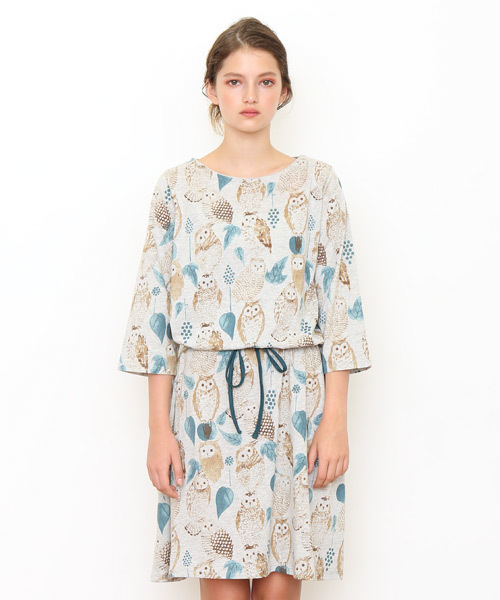 Graniph デザイン ティーシャツ ストア グラニフ の Aラインベルトミドルスリーブワンピース オウルオンオウル ワンピース Wear