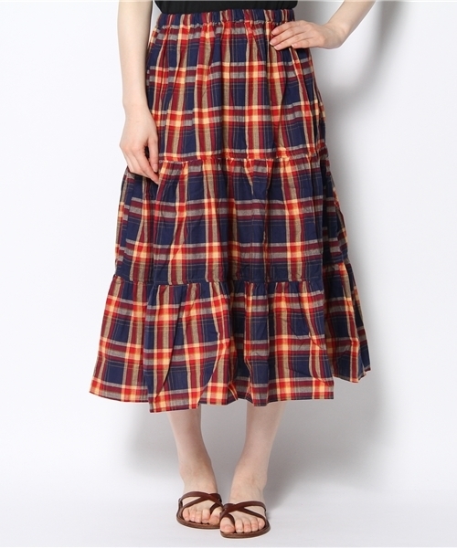 BEAMS BOY（ビームスボーイ）の「○O.MAD 3段ｻｰｷｭﾗｰ*（スカート・レディース・レッド/イエロー/グリーン/サックスブルー/ブルー/インディゴブルー/ネイビー・ONE SIZE）」の8枚目の写真