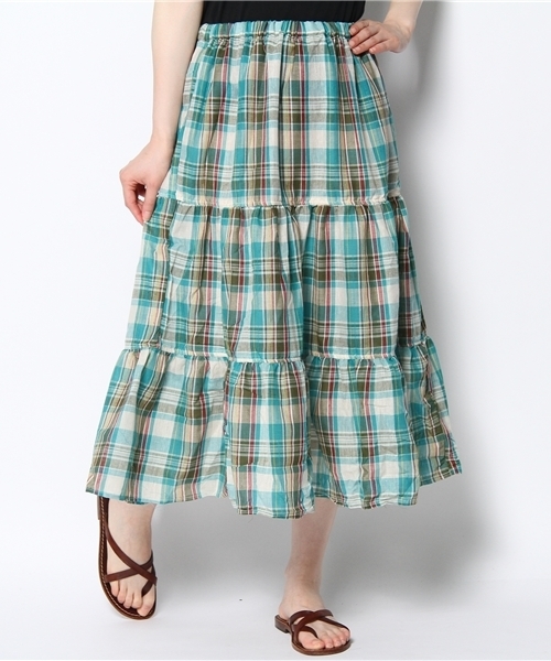 BEAMS BOY（ビームスボーイ）の「○O.MAD 3段ｻｰｷｭﾗｰ*（スカート・レディース・レッド/イエロー/グリーン/サックスブルー/ブルー/インディゴブルー/ネイビー・ONE SIZE）」の9枚目の写真