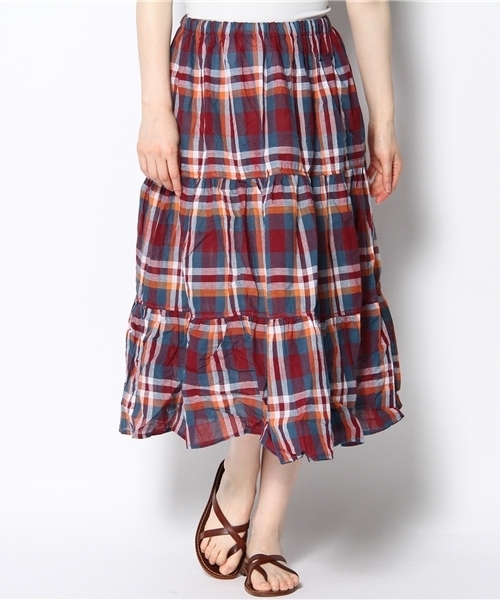 BEAMS BOY（ビームスボーイ）の「○O.MAD 3段ｻｰｷｭﾗｰ*（スカート・レディース・レッド/イエロー/グリーン/サックスブルー/ブルー/インディゴブルー/ネイビー・ONE SIZE）」の10枚目の写真