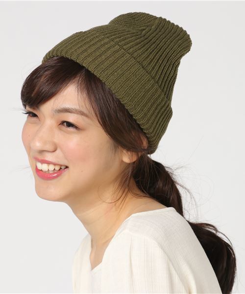 JABURO（ジャブロー）の「JABURO アゼニットキャップ ACRYL AZE WATCH（ニットキャップ/ビーニー・レディース・ブラック/ベージュ/パープル/ネイビー/レッド/オフホワイト/オリーブ/ピンク/オレンジ/ライトグリーン/マスタード/ラベンダー/オリーブドラブ/ブルー系その他/ライトパープル/ピンク系その他/ロイヤルブルー/ワイン・FREE）」の7枚目の写真