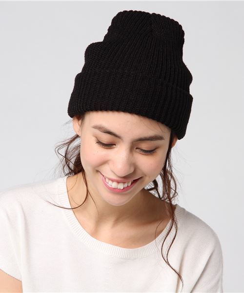 JABURO（ジャブロー）の「JABURO アゼニットキャップ ACRYL AZE WATCH（ニットキャップ/ビーニー・レディース・ブラック/ベージュ/パープル/ネイビー/レッド/オフホワイト/オリーブ/ピンク/オレンジ/ライトグリーン/マスタード/ラベンダー/オリーブドラブ/ブルー系その他/ライトパープル/ピンク系その他/ロイヤルブルー/ワイン・FREE）」の3枚目の写真