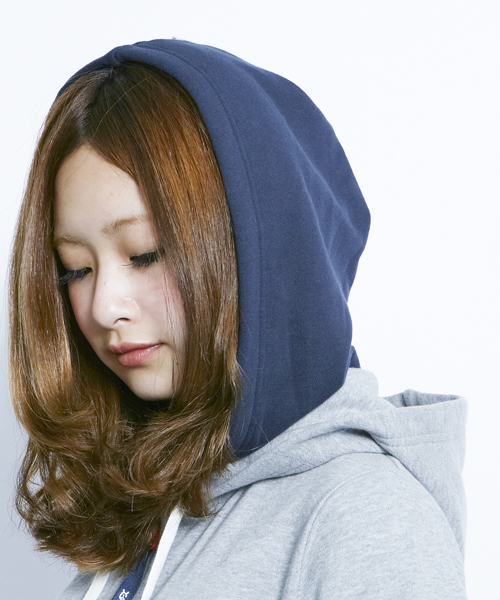 X-girl（エックスガール）の「SWEAT DOUBLE HOODIE（パーカー・レディース・ブラック/アッシュグレー/グリーン/ネイビー/パープル/ピンク/レッド・1/2）」の11枚目の写真