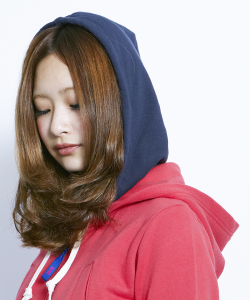 X-girl（エックスガール）の「SWEAT DOUBLE HOODIE（パーカー・レディース・ブラック/アッシュグレー/グリーン/ネイビー/パープル/ピンク/レッド・1/2）」の16枚目の写真