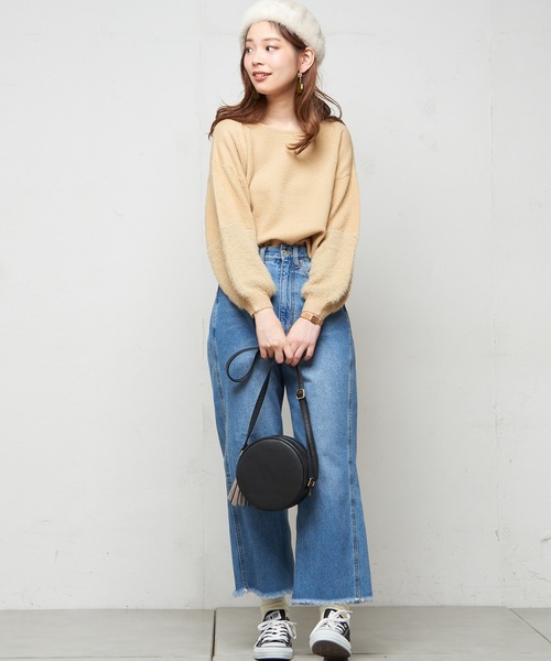 natural couture（ナチュラルクチュール）の「ふわふわ袖シャギーニット（ニット/セーター・レディース・ベージュ/ブルー/アイボリー/ボルドー・FREE）」の5枚目の写真