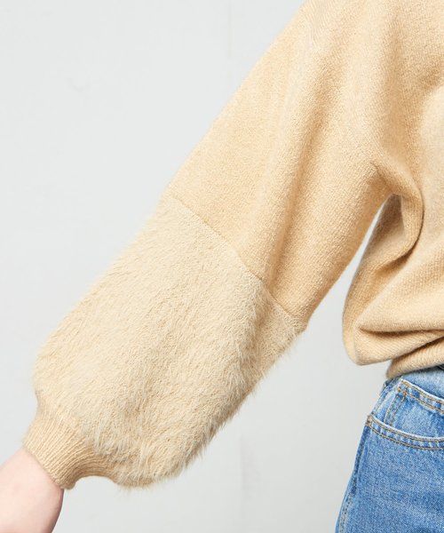 natural couture（ナチュラルクチュール）の「ふわふわ袖シャギーニット（ニット/セーター・レディース・ベージュ/ブルー/アイボリー/ボルドー・FREE）」の17枚目の写真