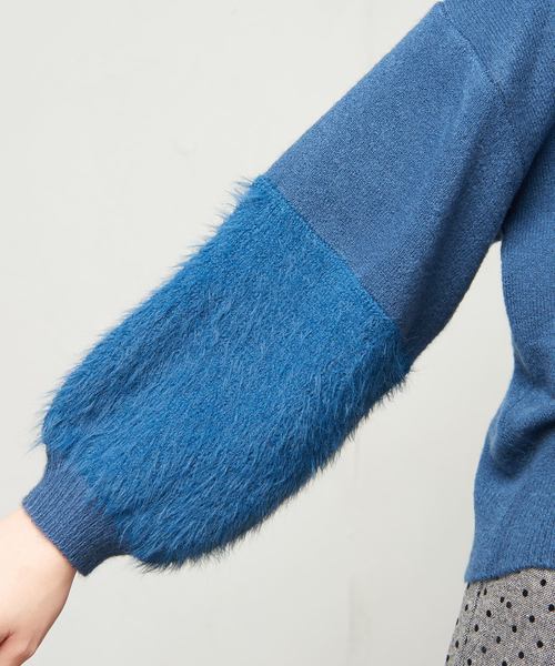 natural couture（ナチュラルクチュール）の「ふわふわ袖シャギーニット（ニット/セーター・レディース・ベージュ/ブルー/アイボリー/ボルドー・FREE）」の6枚目の写真