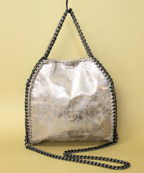 florist（フローリスト）の「ポーチ付き2WAYチェーンショルダーバック＆ハンドバック（ハンドバッグ・レディース・ネイビー/グレー/シルバー/ベージュ/ゴールド/ブラック・FREE）」の4枚目の写真