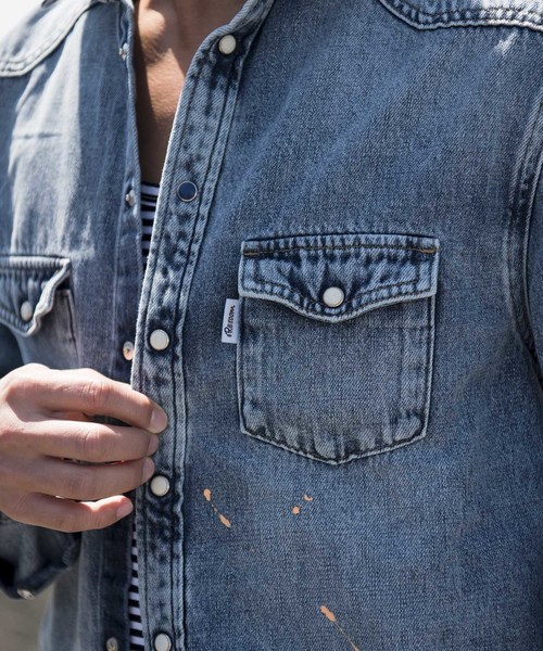 shiratama000dango です★美品★ペイントデニムシャツ Re:room（リルーム）の「ビンテージリメイクペイントデニム