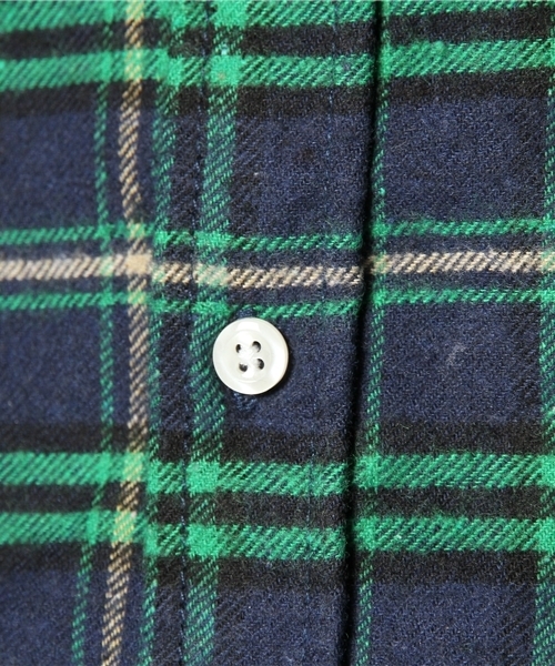 WEGO（ウィゴー）の「WEGO/デニムスリーブチェックシャツ（シャツ/ブラウス・メンズ・グリーン/ピンク・MEDIUM/LARGE）」の9枚目の写真