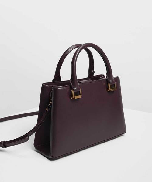 CHARLES & KEITH（チャールズ & キース）の「クラシックトップハンドルハンドバッグ / Classic Top Handle Handbag（ハンドバッグ・レディース・ダークグリーン/マスタード/ベビーピンク/プラム・M）」の11枚目の写真