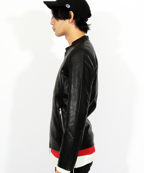 8(eight)(エイト)の「シングル ライダースジャケット レザージャケット(ライダースジャケット・メンズ・ブラック・SMALL/MEDIUM/LARGE/X-LARGE)」の15枚目の写真