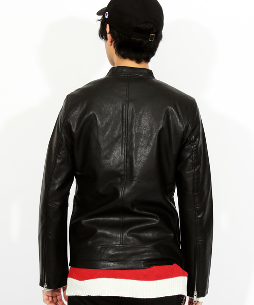 8(eight)(エイト)の「シングル ライダースジャケット レザージャケット(ライダースジャケット・メンズ・ブラック・SMALL/MEDIUM/LARGE/X-LARGE)」の4枚目の写真