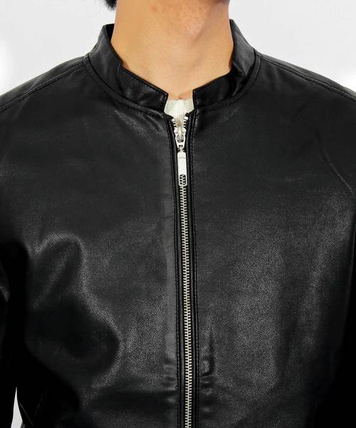 8(eight)(エイト)の「シングル ライダースジャケット レザージャケット(ライダースジャケット・メンズ・ブラック・SMALL/MEDIUM/LARGE/X-LARGE)」の13枚目の写真